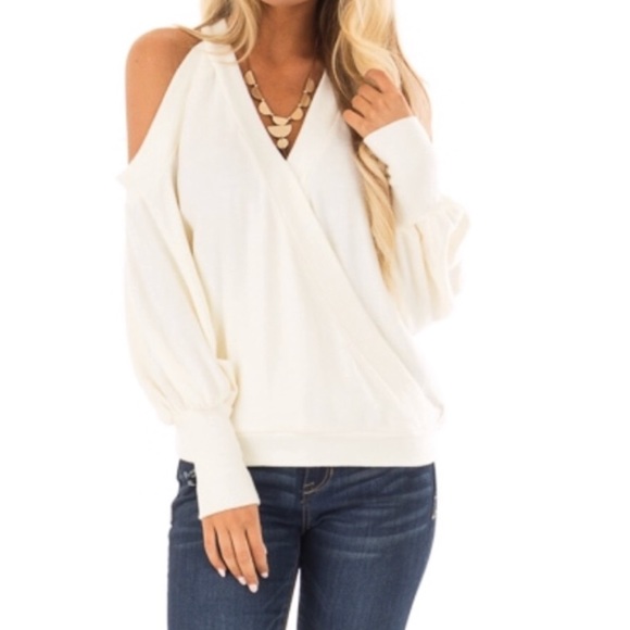 SALE! LAST ONE-S! Cold Shoulder Sleeve Sweater - Picture 4 of 8